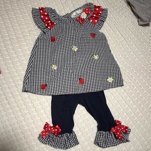 Rare Editions ladybug gingham outfit